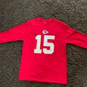 Patrick Mahomes KC lg red proline fanatics long sleeve tee